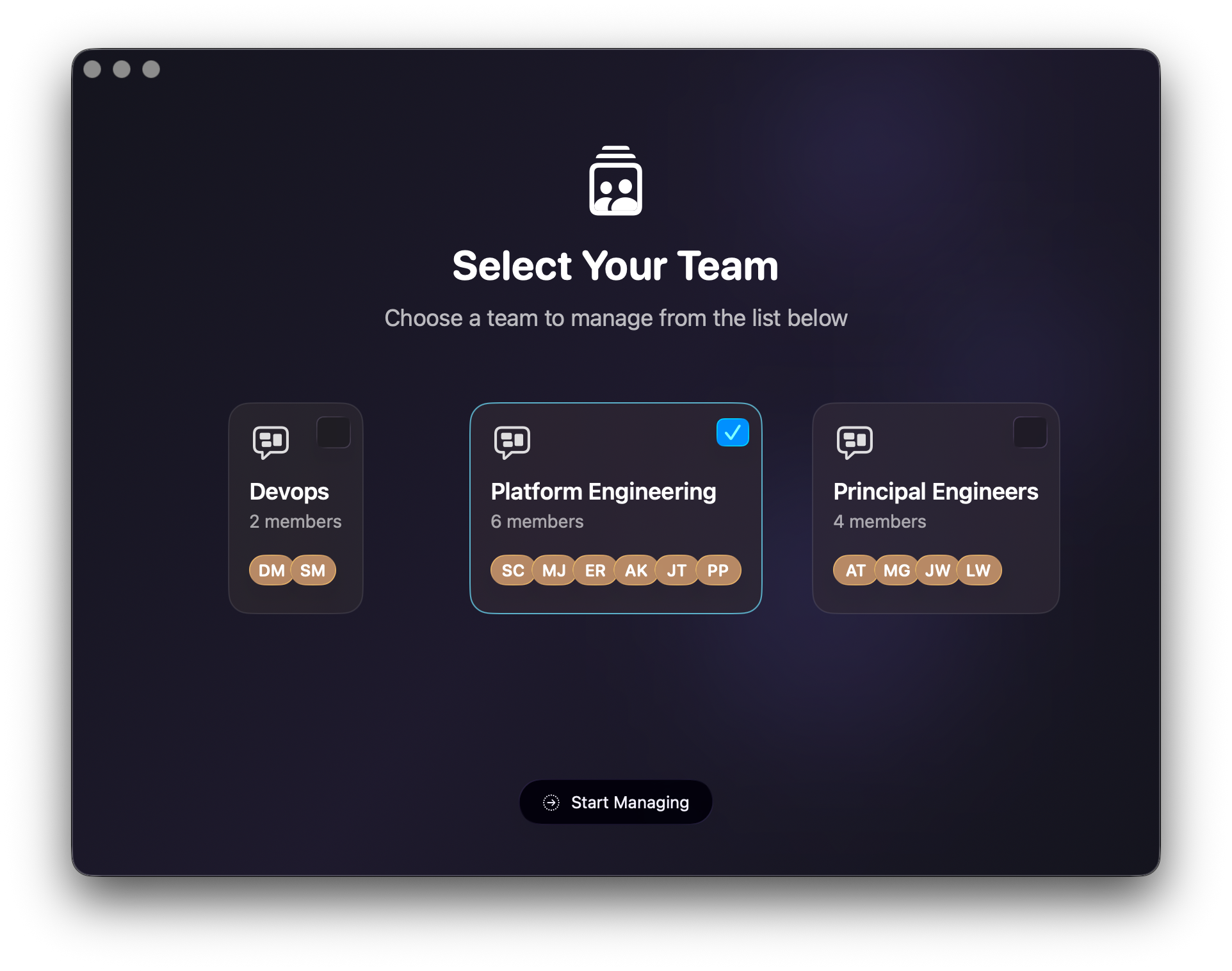 Valta Manager App - Dashboard